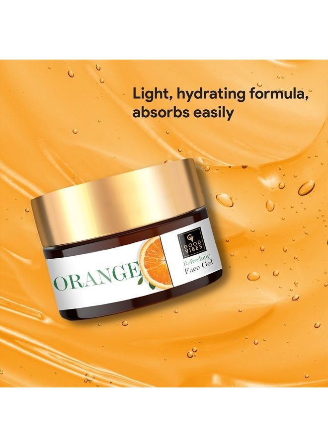 Good Vibes Orange Refreshing Face Gel | Skin Brightening Hydrating Moisturizing Lightweight Nourishing Formula For All Skin Types | No Parabens & Sulphates (100 g/3.53 Oz) - Image 2
