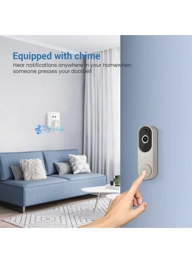 Sakina 1080P Wireless Video Doorbell Camera, Night Vision, Cloud Storage , Smart AI Human Detection, Real-Time Alert, 2-Way Audio, Battery Powered - Image 4