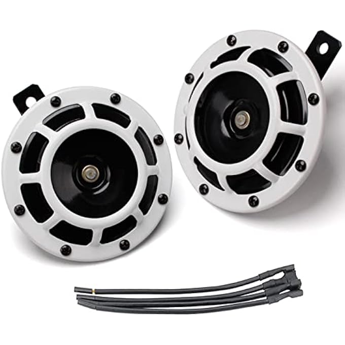 banhao Car Horn12V Waterproof Double Horn Used For Trucks Trains And Ships Electric Snails For Cars Motorcycles Alternative Electronic Parts For Cars And Horns For Trains 12V White Car Horn - Image 1