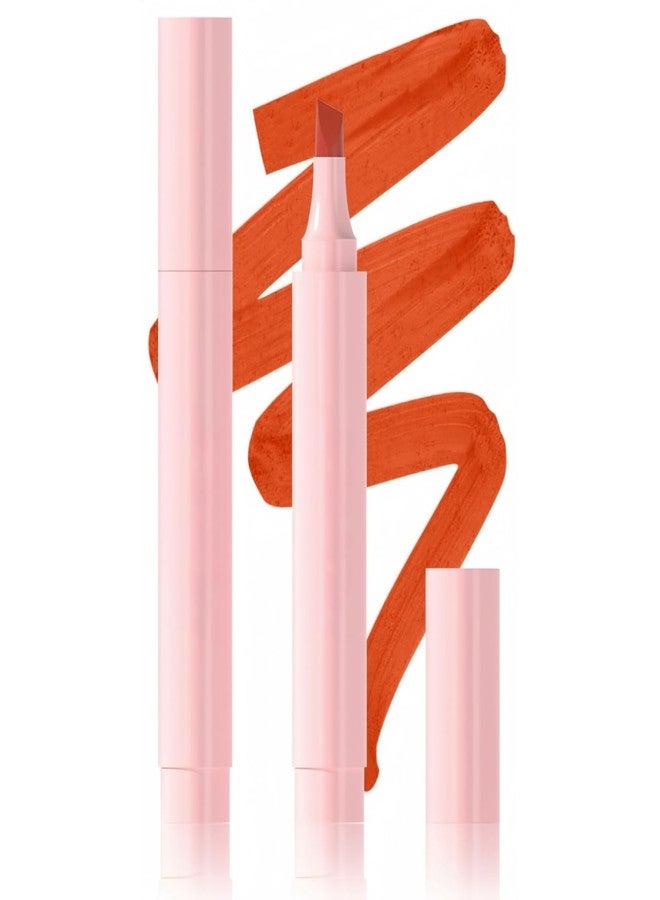 قلم تحديد الشفاه Diryi Lip Tint Marker – قلم تحديد الشفاه وأحمر الشفاه 2 في 1 | رأس قلم بزاوية، مقاوم للماء، مطفي، مقاوم للتلطخ، يدوم طويلاً، لون شفاه ناعم ودقيق وجريء، 5 ألوان (2# برتقالي محروق) - Image 1