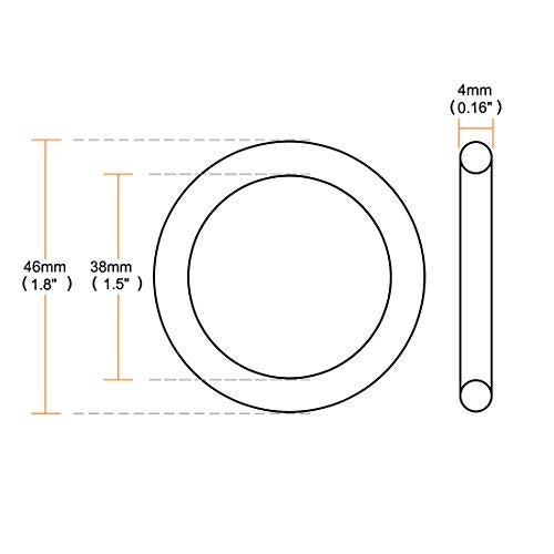uxcell Nitrile Rubber O-Rings, 46mm OD 38mm ID 4mm Width, Metric Sealing Gasket, Pack of 10 - Image 3