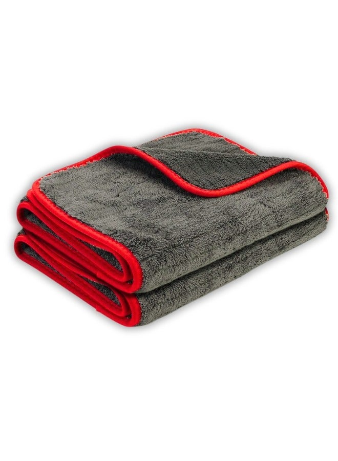 IONIC Ultra Thick Microfiber Towel – 1200 GSM – Super Absorbent, Lint-Free & Scratch-Free – Multi-Purpose for Car, Home & Office – Grey- (30*40cm) - Image 1