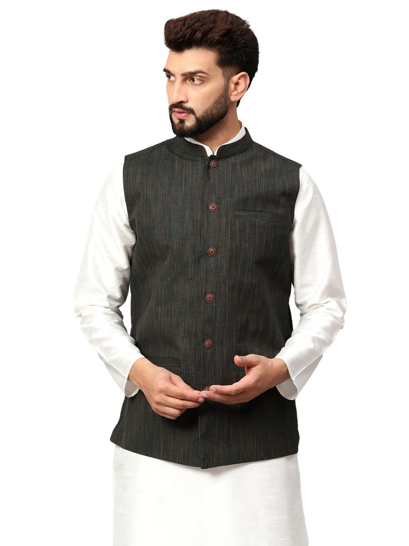 LATEST CHIKAN Men's Traditional Cotton Nehru Jacket/Waistcoat - Image 1