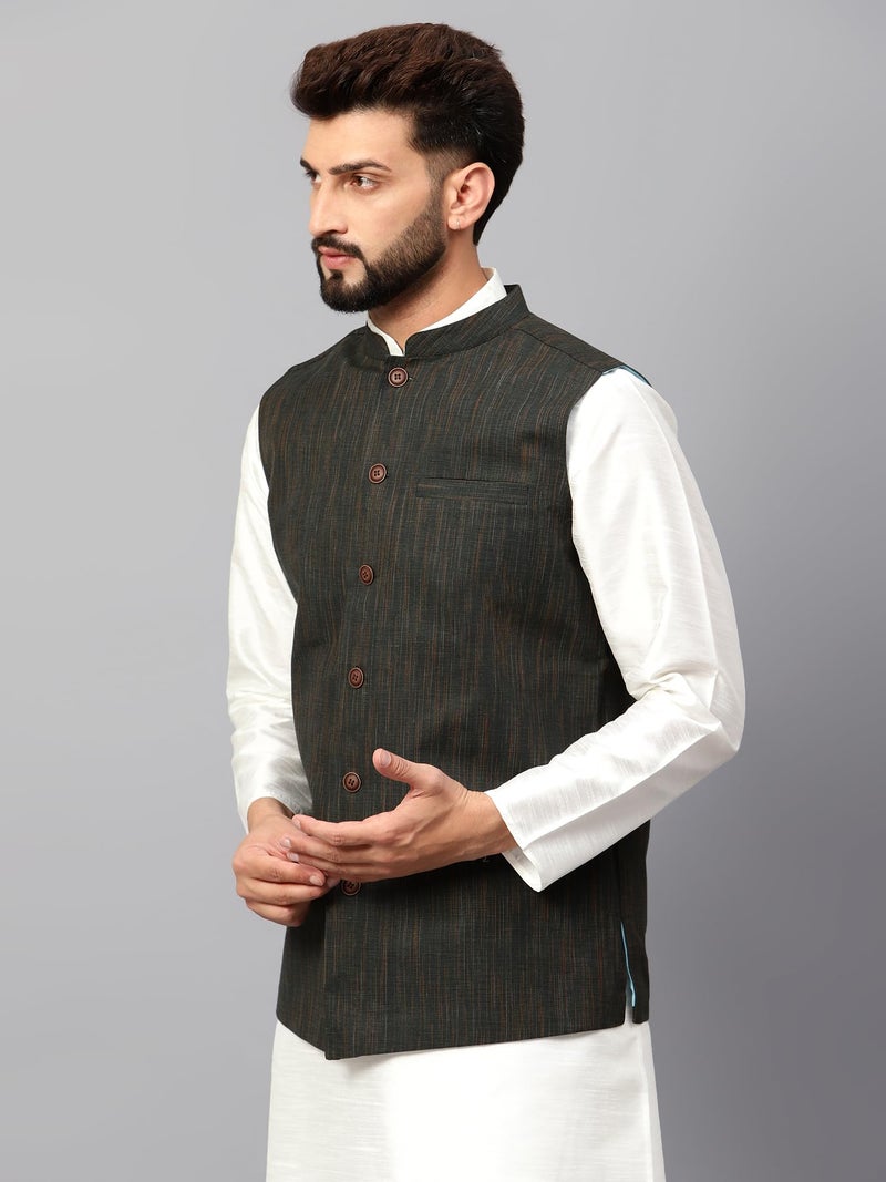 LATEST CHIKAN Men's Traditional Cotton Nehru Jacket/Waistcoat - Image 4