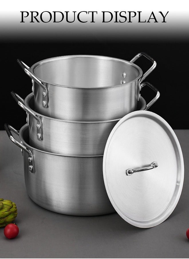 DUNISO - 5-Piece Aluminum Cooking Pot Set With Lid And Handle, Large, Medium And Small, Suitable For Stews, 16 Cm / 18 Cm / 20 Cm / 22 Cm / 24 Cm Pots - Image 1