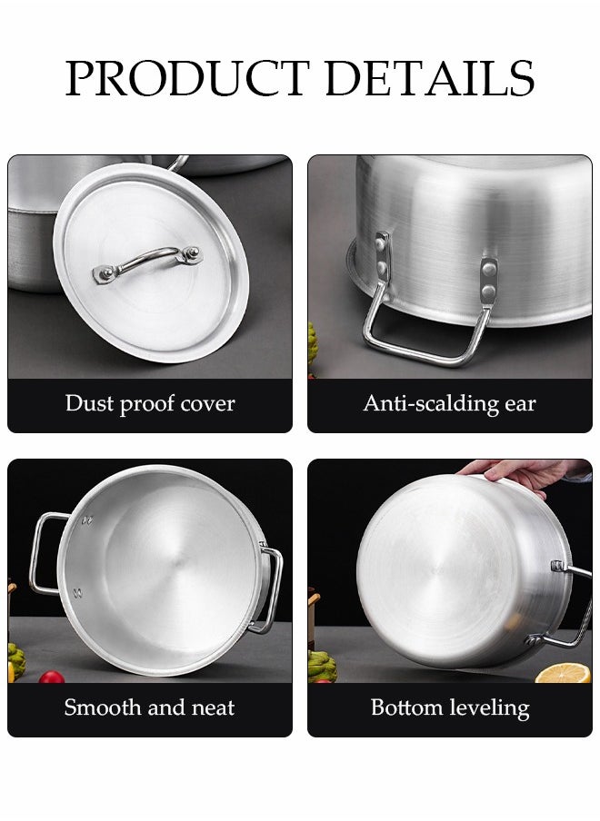 DUNISO - 5-Piece Aluminum Cooking Pot Set With Lid And Handle, Large, Medium And Small, Suitable For Stews, 16 Cm / 18 Cm / 20 Cm / 22 Cm / 24 Cm Pots - Image 1