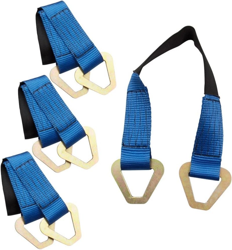 Pindex Axle Straps 10000 Lbs Break Strength 3335 Lbs Working Load Blue Car Axle Straps for Race Car Hauler Tow Truck 4x4 Off-Road,4 Pack (2 Inch by 24 Inch) - Image 5