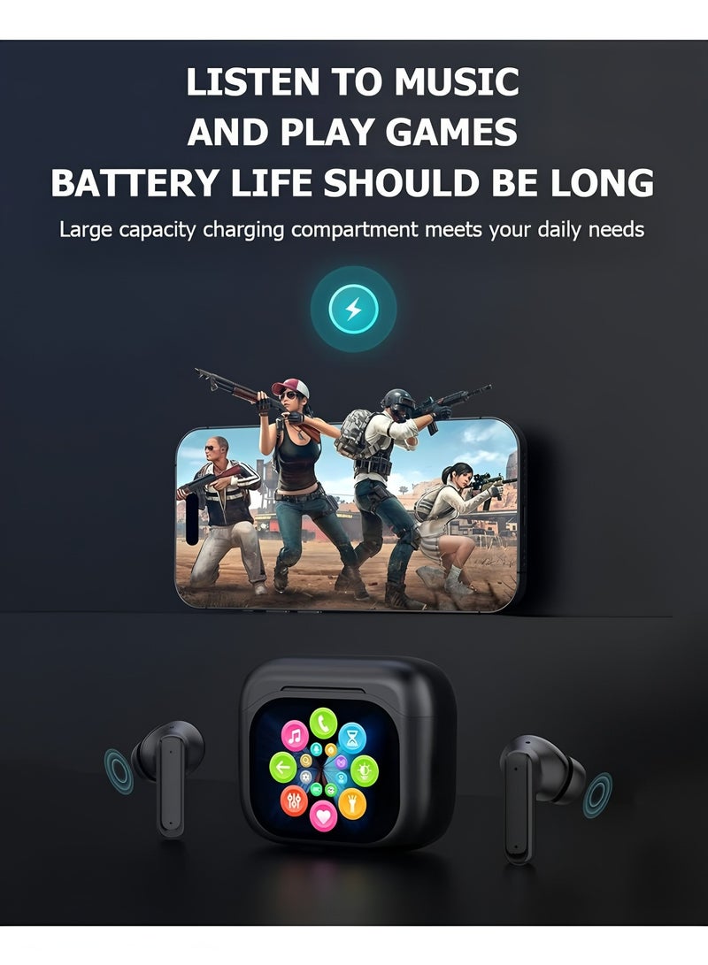 Flyview Wireless Earbuds Bluetooth 5.4 Touch Screen Earbuds, Call ENC Noise Active Noise Cancellation, In-Ear Headphones USB Charging Case Earbuds for iOS/Android, Waterproof IPX5, Black - Image 4