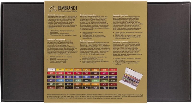 Rembrandt Watercolour Box with 48 Pans and Sable Brush - Image 4