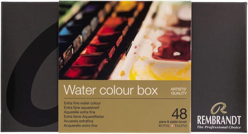 Rembrandt Watercolour Box with 48 Pans and Sable Brush - Image 2