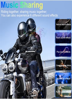 KASTWAVE Motorcycle Helmet Bluetooth Headset, Helmet Bluetooth Intercom BT5.3 Noise Cancellation 6EQ HiFi Stereo, Headphone Speakers LCD Screen, Support FM Radio, Music Share, SD Card  - Image 3