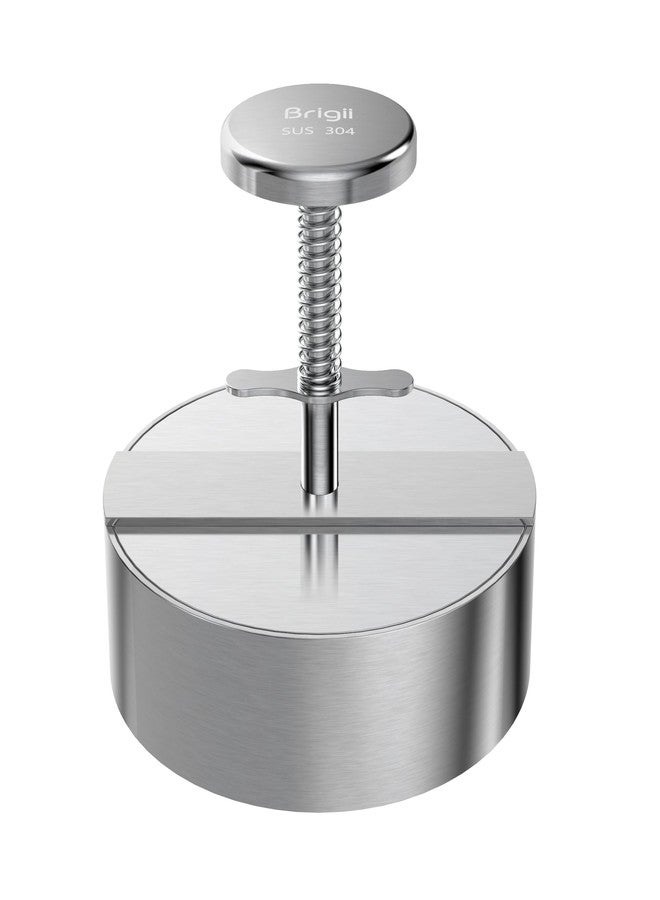 Brigii 304 Stainless Steel Burger Press,Hamburger Patty Maker, Heavy Duty Stainless Steel Burger Press for Ground Beef, Burgers (Dishwasher Safe) (BP01 PRO-5.5") - Image 1