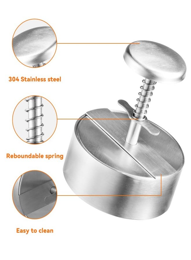 Brigii 304 Stainless Steel Burger Press,Hamburger Patty Maker, Heavy Duty Stainless Steel Burger Press for Ground Beef, Burgers (Dishwasher Safe) (BP01 PRO-5.5") - Image 5