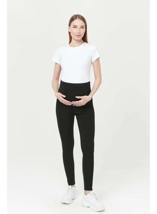 LuvmaBelly Myra8068 Supportive Ribbed Thermal Lined with Padding Heat-Retaining Adjustable Waist Maternity.