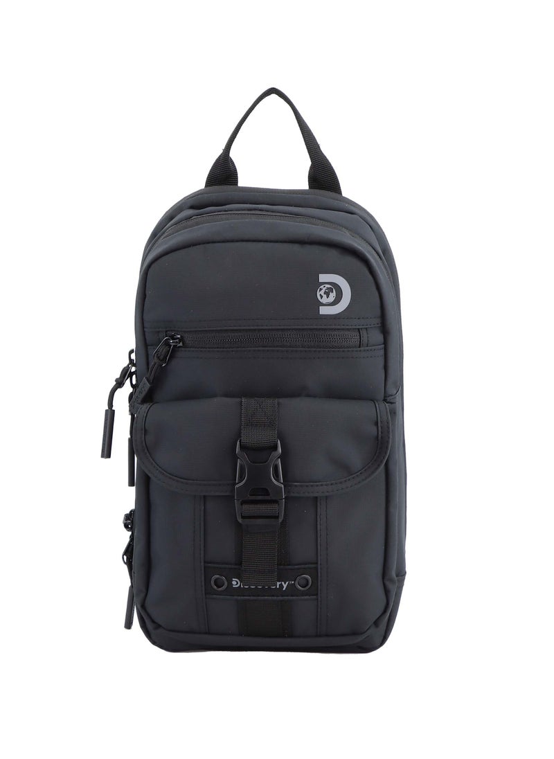 Discovery Discovery SHIELD RPET Polyester Sling Cross Bag Black, Durable Lightweight Tablet Protective Outdoor Business College Casual Cross Body Bag With Multi Compartment, RFID Pocket  - Image 1