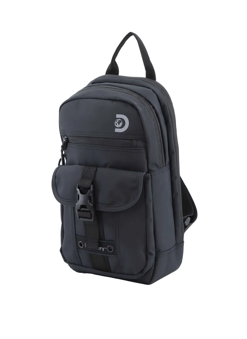 Discovery Discovery SHIELD RPET Polyester Sling Cross Bag Black, Durable Lightweight Tablet Protective Outdoor Business College Casual Cross Body Bag With Multi Compartment, RFID Pocket
