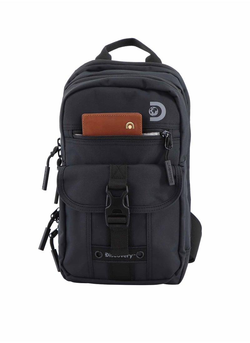 Discovery SHIELD RPET Polyester Sling Cross Bag Black, Durable Lightweight Tablet Protective Outdoor Business College Casual Cross Body Bag With Multi Compartment, RFID Pocket - pzsku/ZF318EEE615549A75CF21Z/45/_/1721986977/a90da6f1-b53a-4b98-89bf-537c12a91b65