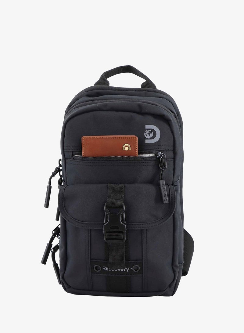 Discovery SHIELD RPET Polyester Sling Cross Bag Black, Durable Lightweight Tablet Protective Outdoor Business College Casual Cross Body Bag With Multi Compartment, RFID Pocket - Image 5