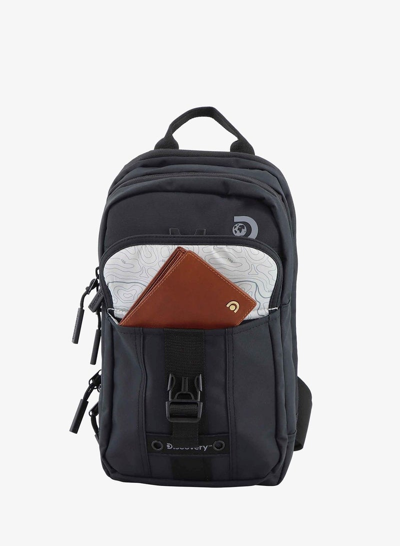 Discovery SHIELD RPET Polyester Sling Cross Bag Black, Durable Lightweight Tablet Protective Outdoor Business College Casual Cross Body Bag With Multi Compartment, RFID Pocket - Image 4