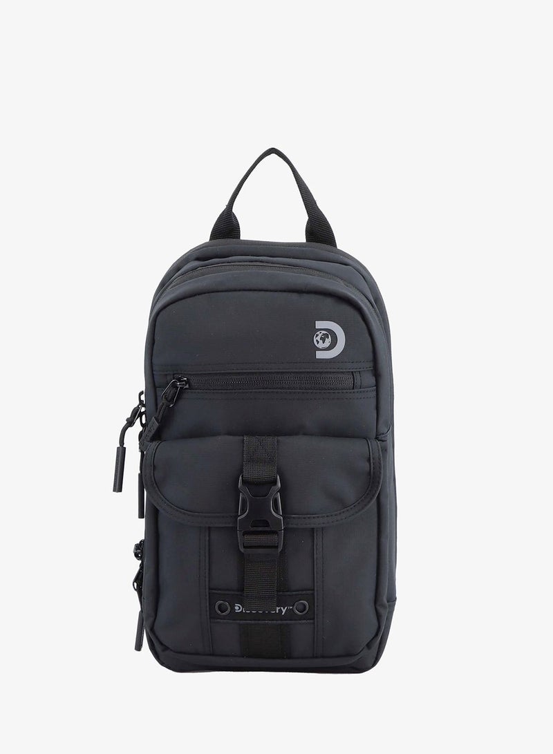 Discovery SHIELD RPET Polyester Sling Cross Bag Black, Durable Lightweight Tablet Protective Outdoor Business College Casual Cross Body Bag With Multi Compartment, RFID Pocket - Image 1