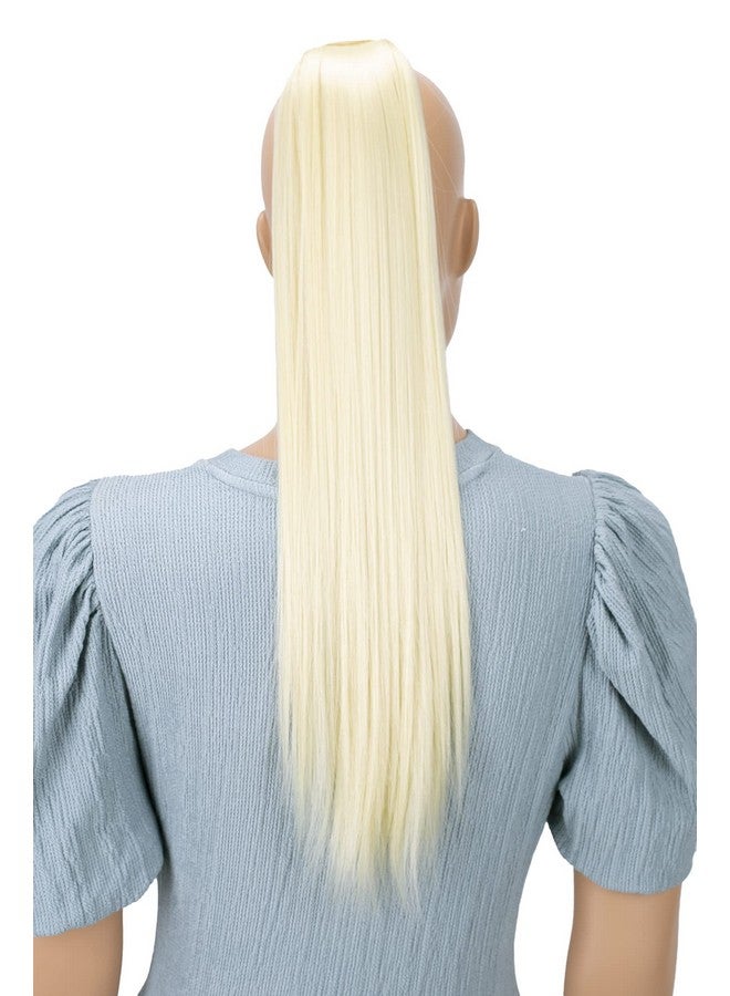 CAISHA By Prettyshop 24" Hairpiece Clip On Ponytail Extension Straight Platinum Blonde Hck9 - Image 2