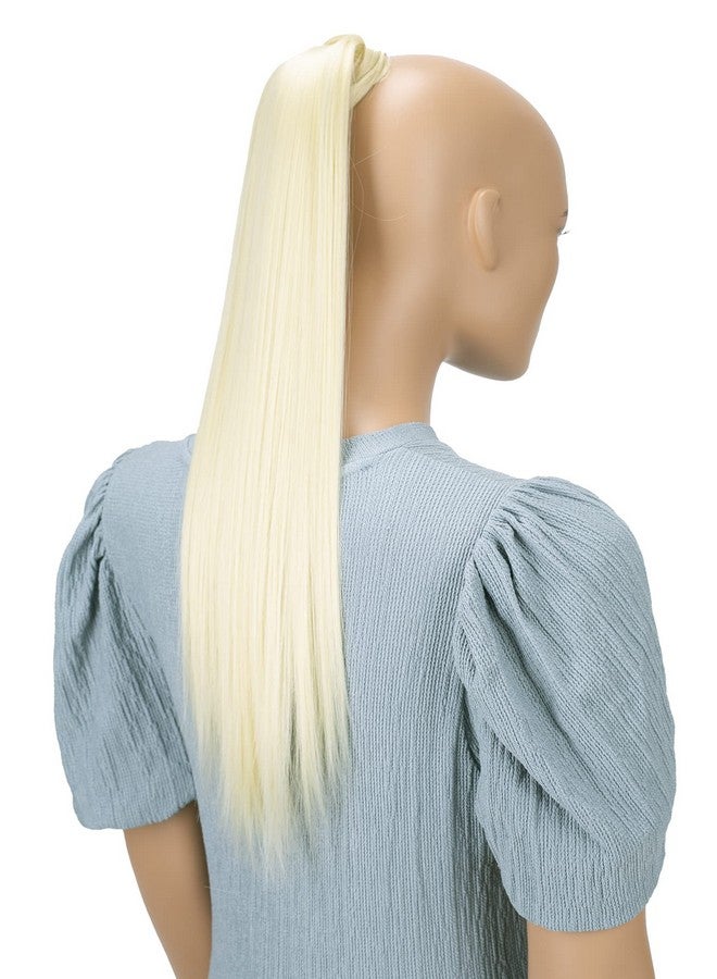 CAISHA By Prettyshop 24" Hairpiece Clip On Ponytail Extension Straight Platinum Blonde Hck9 - Image 3