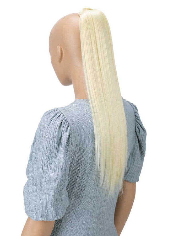 CAISHA By Prettyshop 24" Hairpiece Clip On Ponytail Extension Straight Platinum Blonde Hck9 - Image 4