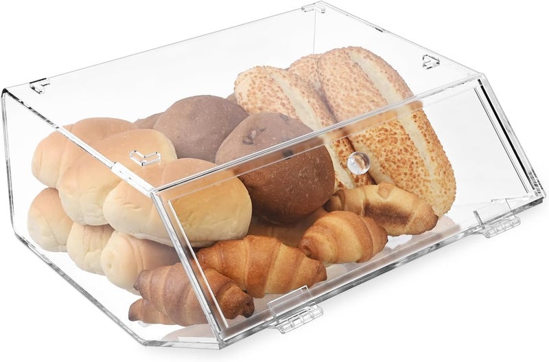 TPGP Ikee Design Acrylic Stackable Bakery Display Case for Bagels with Hinged Slanted Door - Image 1