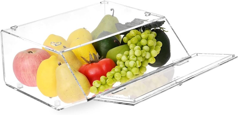 TPGP Ikee Design Acrylic Stackable Bakery Display Case for Bagels with Hinged Slanted Door - Image 3