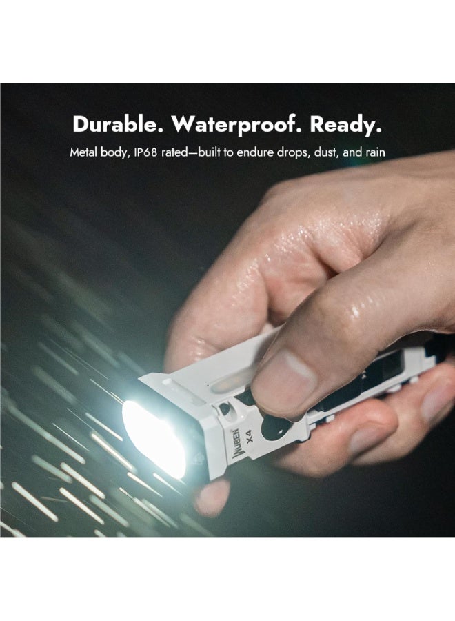 WUBEN X4 EDC Flat Flashlight with RGB Light, 1500 Lumens Mini Flashlight with Tactical Switch and Magnetic, IP68 Portable Pocket Clip USB C Flash Light for Camping, Checking, Emergencies - Image 5