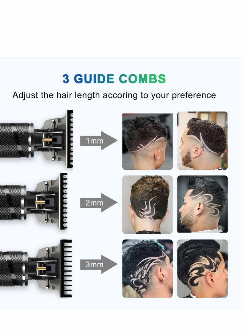 Professional Men Beard Trimmer Cordless Grooming Kit with Guide Combs Suitable Gift for Men Stylish Black Color - Image 5