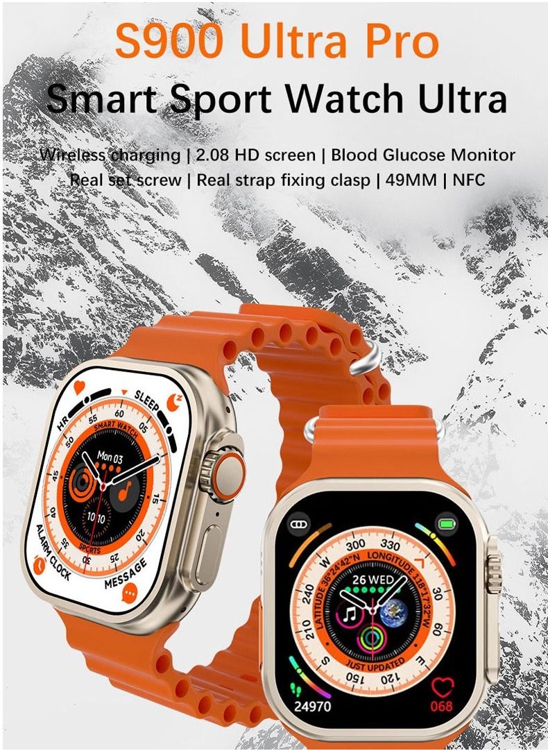 SAB - S900 ULTRA PRO Smart Watch Series 8 With Full Screen Works With the Android And IOS System Quick Response Wireless Charging And Supports NFC - Image 1