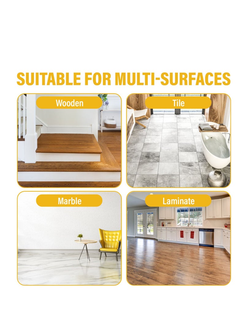 Zalcoon Magic PVA Quadruple Rollers Telescopic Sponge Mop 27cm, with 2 Super Absorbent PVA Sponge Refills, 2 Mop Slippers & 1 Mop Holder, Household Cleaning Tool for Kitchen, Tiles, Multi-Surface Hard Floor - Image 4