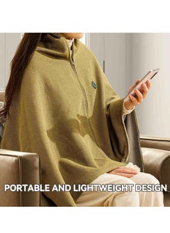 XiuWoo Portable Heated Shawl, Electric Heated Blanket Shawl, Heated Shawl Wraps, Heating Blanket, USB Heating Scarf, Heating Pad with Snaps, Soft Zipper, 3 Level Adjustable  - Image 3