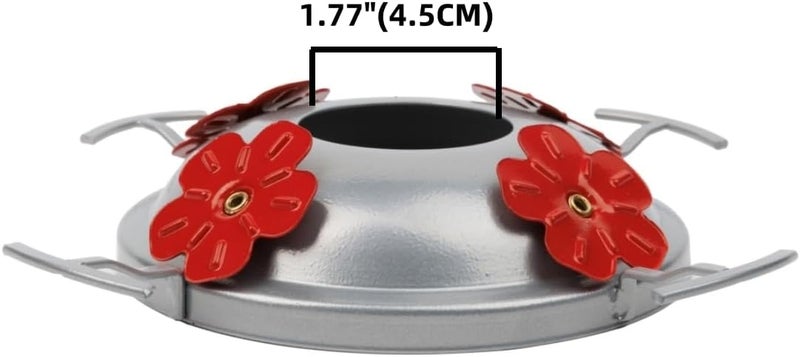 REZIPO Metal Top Metal Hummingbird Feeders Base Cover with 4 Perches and 4 Flower Ports for Hummingbird Feeders Base - Metal TOP Cover ONLY - Image 2