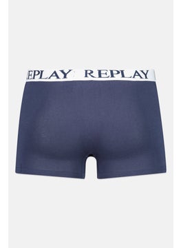 Replay Men 2 Pack Brand Logo Trunks, Navy  - Image 3