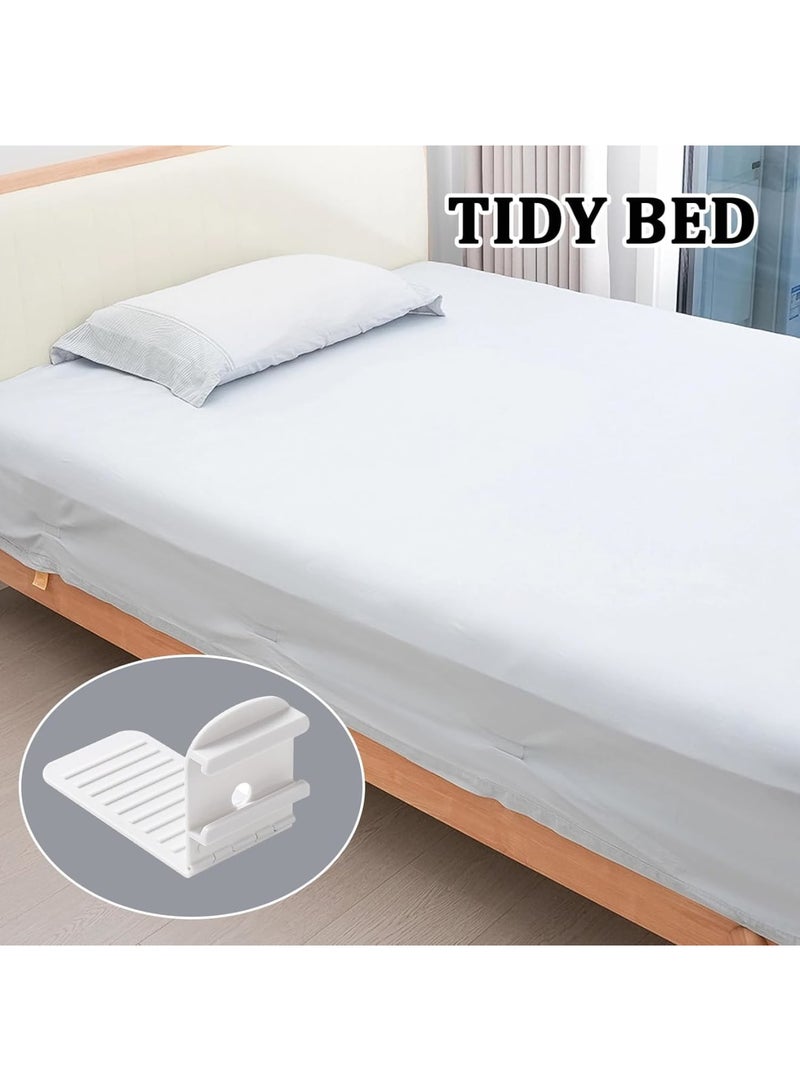 Luckam Bed Sheet Holders, Foldable Bed Sheet Fasteners, Lock Sheet Clips for Mattress, Prevent Loose Bedding, Adjustable Bed Sheet Straps, Easy Fixation, White, 4 Pieces - Image 4