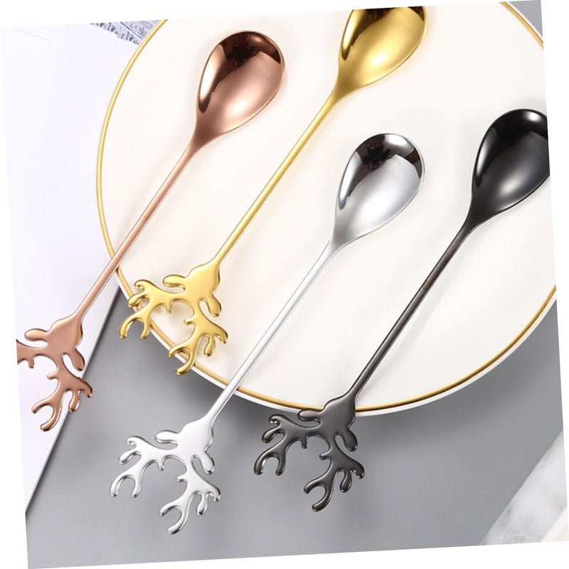 304 Stainless Steel Rose Gold Coffee Spoons Set With Elk Design For Tea And Dessert - Image 5