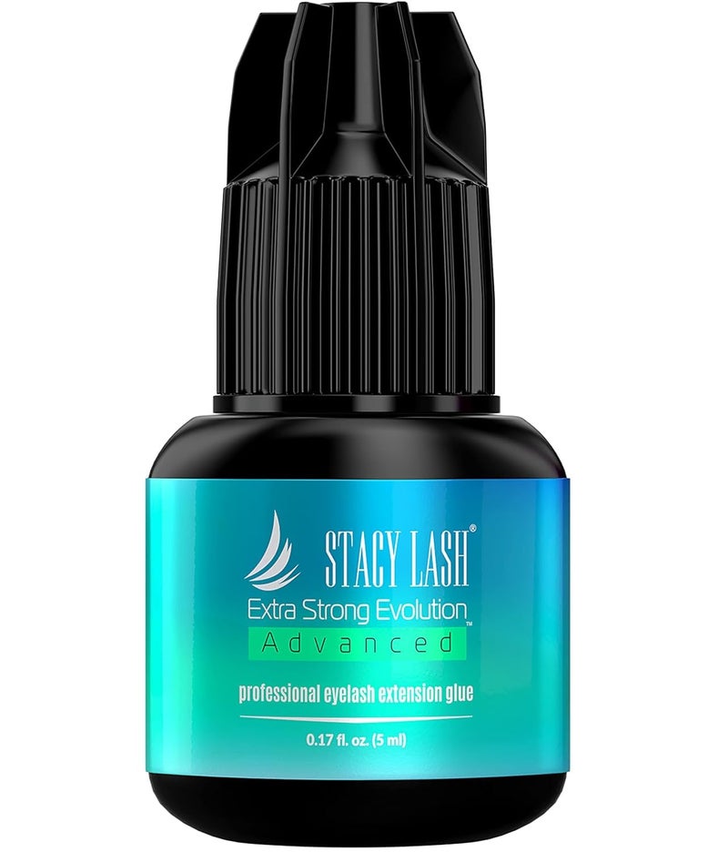 Stacy Lash Extra Strong Evolution Advanced Eyelash Extension Glue 017floz5ml 1Sec Dry 6Weeks RetentionBlack AdhesiveProfessional Supplies