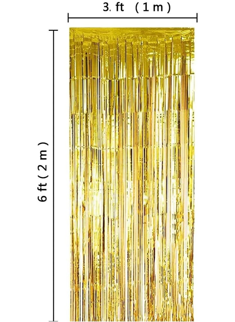 ALLKING - HK Balloons Happy Birthday Decoration for Husband Kit Combo Set - 72pcs Birthday Bunting Golden Foil Curtain Star Balloons with Balloon Pump - Image 1