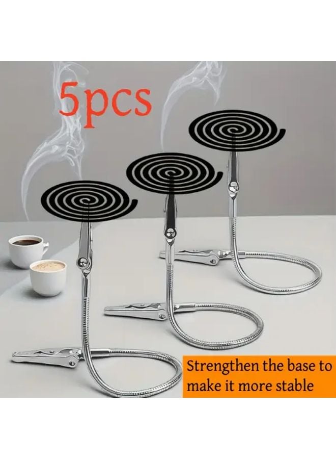 5pcs Adjustable Stainless Steel Mosquito Coil Holder Double Crocodile Clip High Temp Resistant - Image 3