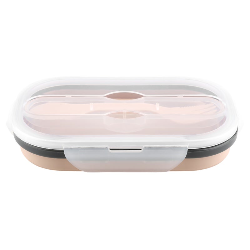 Silicone Foldable Lunch Box: Food Grade Silicone, Non-Toxic Foldable Rectangle Container - Compact Storage, Heat-Resistant Collapsible Food Container for Office, Camping, Travel & Home Use - Image 1