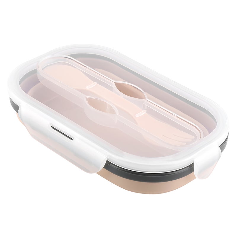 Silicone Foldable Lunch Box: Food Grade Silicone, Non-Toxic Foldable Rectangle Container - Compact Storage, Heat-Resistant Collapsible Food Container for Office, Camping, Travel & Home Use - Image 5