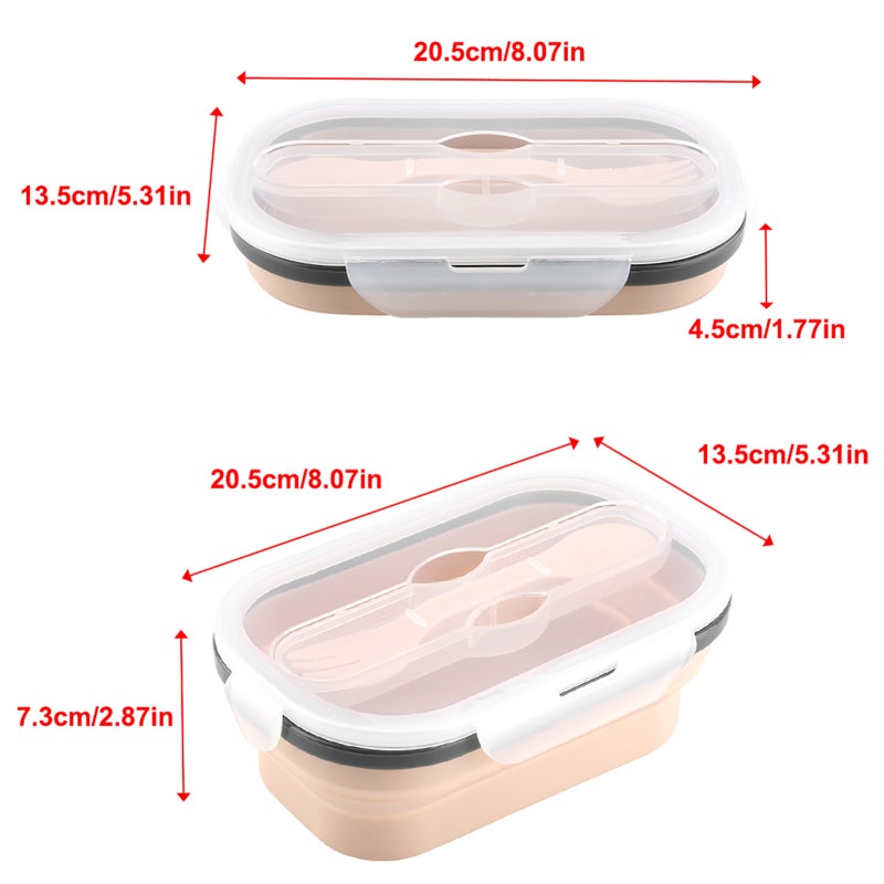 Silicone Foldable Lunch Box: Food Grade Silicone, Non-Toxic Foldable Rectangle Container - Compact Storage, Heat-Resistant Collapsible Food Container for Office, Camping, Travel & Home Use - Image 4