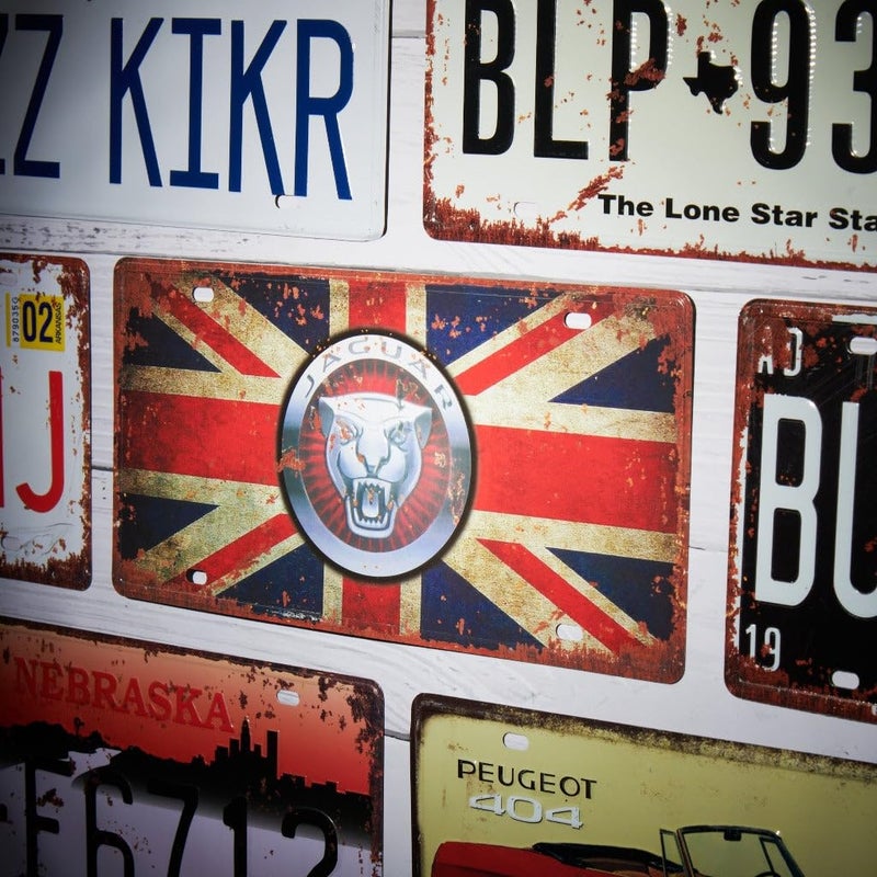 EAZYWAGON Jag_uar UK Flag Vintage Retro Metal Signs - License Wall Plate, Decorative Car Tag for Cafe, Restaurant, Shop, Home, Hotel, Club, Office, Living Area - Image 2
