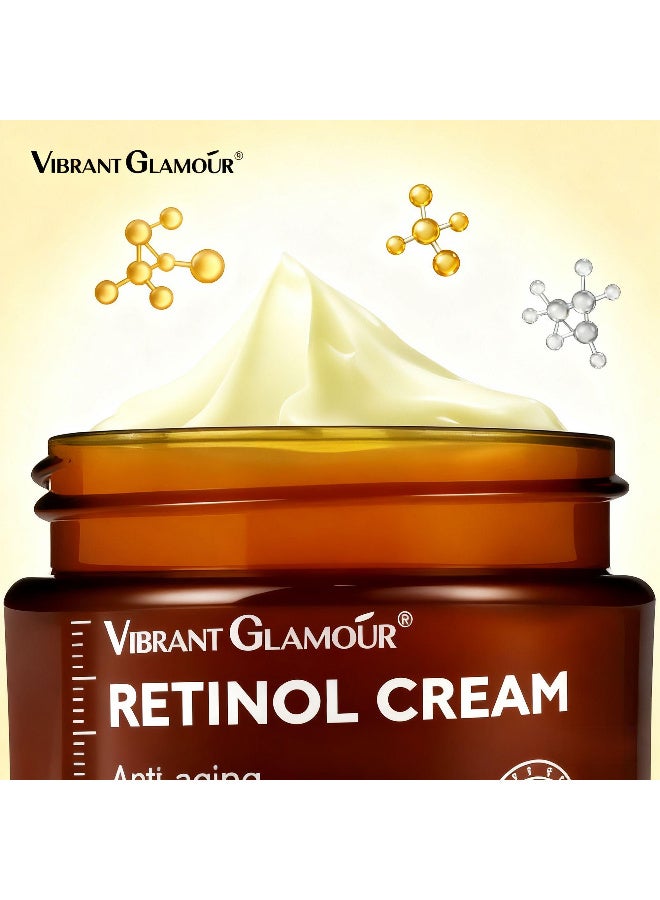 Vibrant Glamour Retinol Facial Nutrition Set, Retinol Anti-Aging Cream 30g, Retinol Facial Essence 30ml, Anti-aging Repair Moisturizing Fade Fine Lines Deep Care(2-Piece set) - Image 3