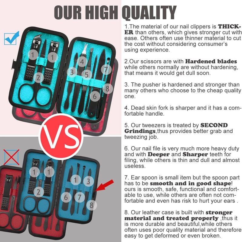 HANTEKAS 9 in 1 Manicure and Pedicure Set - Image 3