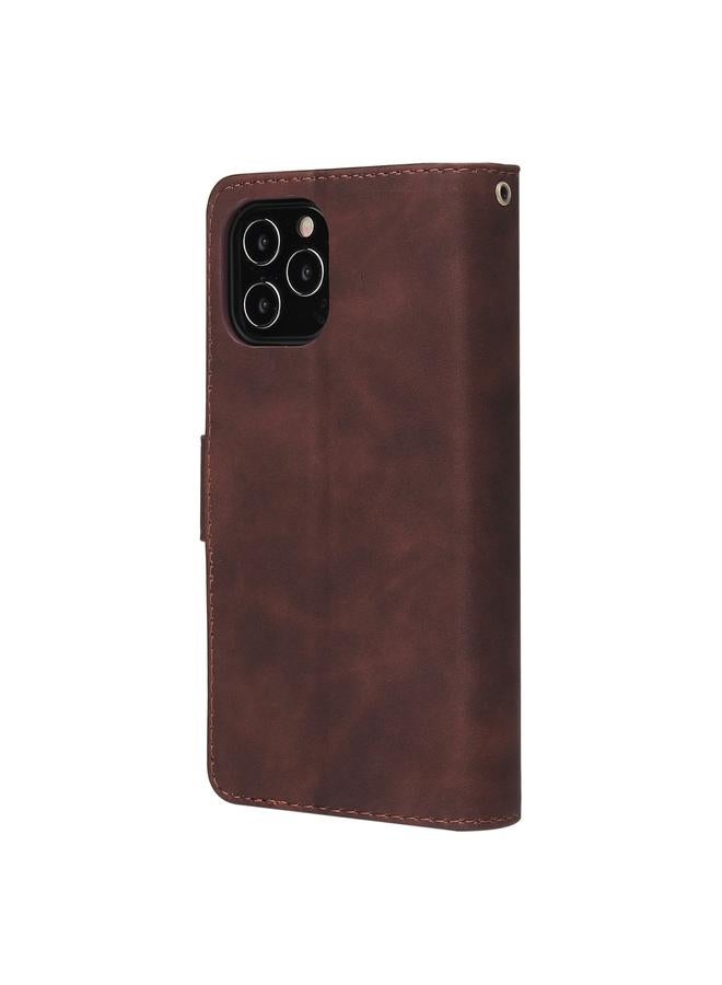 S-TOP Case For iPhone 12 Pro Max Multifunctional Retro Frosted Horizontal Flip Leather Case with Card Slot & Holder & Zipper Wallet & Photo Frame & Lanyard - Image 3