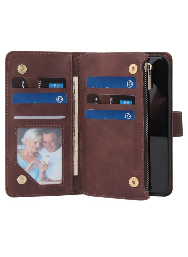 S-TOP Case For iPhone 12 Pro Max Multifunctional Retro Frosted Horizontal Flip Leather Case with Card Slot & Holder & Zipper Wallet & Photo Frame & Lanyard - Image 5