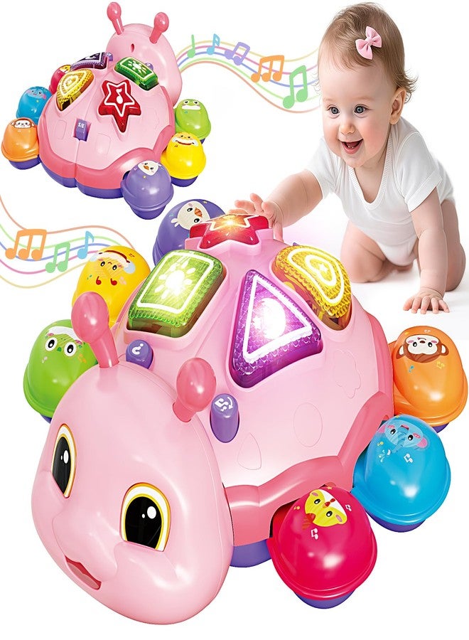 GMAOPHY Baby Crawling Toys for 6-12 Months, Musical Toys for Infants 7 8 9 10 11 Months, Early Learning Educational Toy with Sound, Tummy Time Development Toys, Christmas Birthday Gifts for 1 Year Old, Pink - Image 1